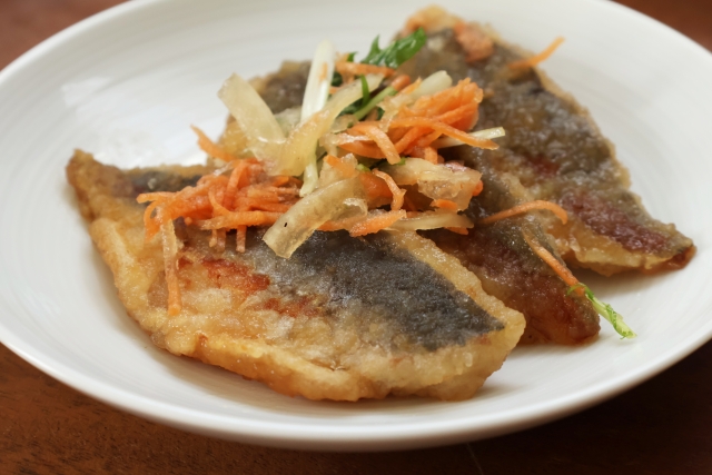 Aji no Namban-zuke (Fried Mackerel in Sweet-Sour Marinade)